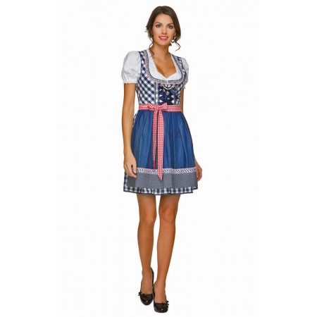 Blue Denim Dirndl Oktoberfest Beer Maid Costume