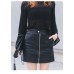 Adelia Black Leatherette Zip A Line Skirt