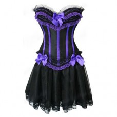 Plus Size Purple Burlesque Corset & Skirt