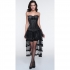 Seductive Black Deluxe Steelbone Burlesque Corset & Skirt