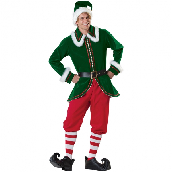 Santas Elf Christmas Themed Mens Costume