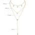 Festival Gold Crystal Drop Multi-Layer Necklace