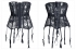 Black Lace Underbust Corset Garter Suspenders Set