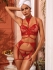 Racy Red Lace Underwire Garter Lingerie Set With Choker