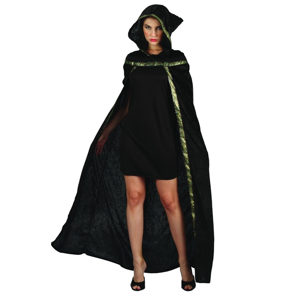 Unisex Black Halloween Velvet Cape Robe