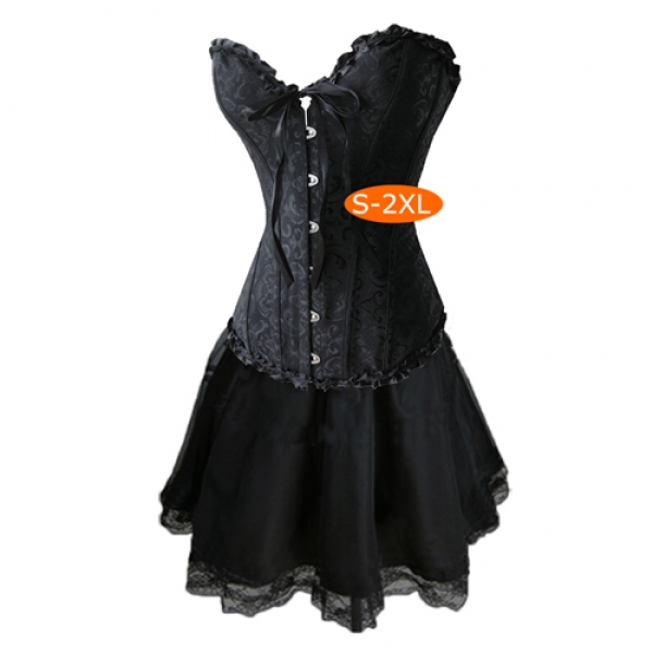 Gothic Burlesque Corset & Long Skirt