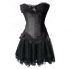 Black Burlesque Punk Corset & Long Skirt Plus Size