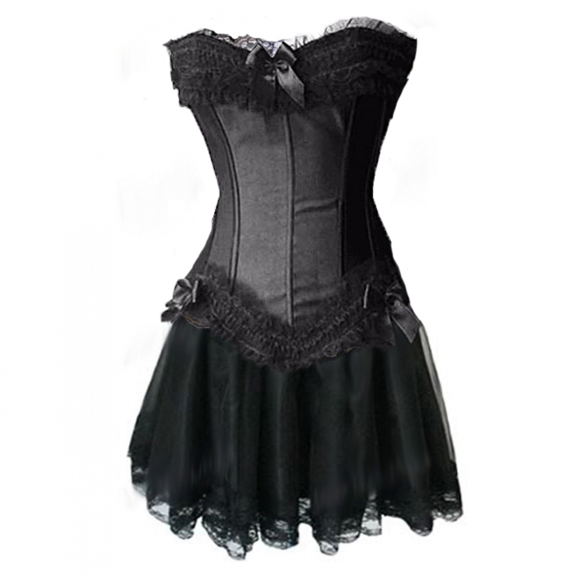 Classy Couture - Black Burlesque Punk Corset & skirt Plus Size|Black ...